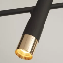 Searchlight Stehleuchte LED verstellbar 151 cm in Schwarz Gold 3000 K< Led Lampen|Bürolampen