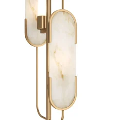 Designerlampen|Stehlampen*Maytoni Stehleuchte Metall 161,5 cm in Gold Weiß (Stein) G9