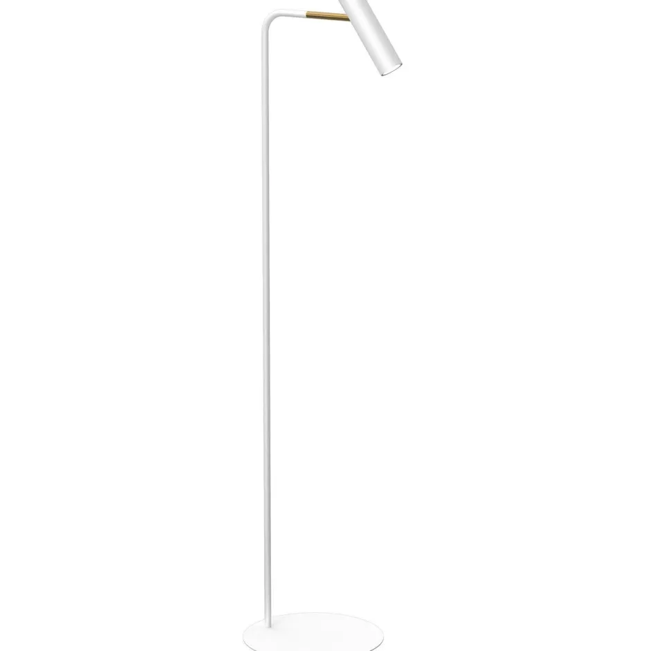 Metall Lampen|Stehlampen*Luminex Stehleuchte Metall GU10 flexibel 159 cm in Weiß Gold