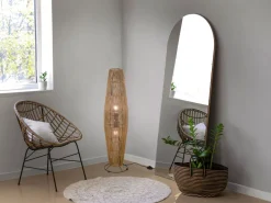 Trio Reality Stehleuchte Papier Metall Schwarz Braun E27 103 cm< Wohnzimmerlampen|Metall Lampen