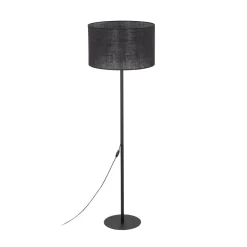 Bürolampen|Stofflampen*TK Lighting Stehleuchte Schwarz 160 cm Ø 50 cm Metall Stoff E27