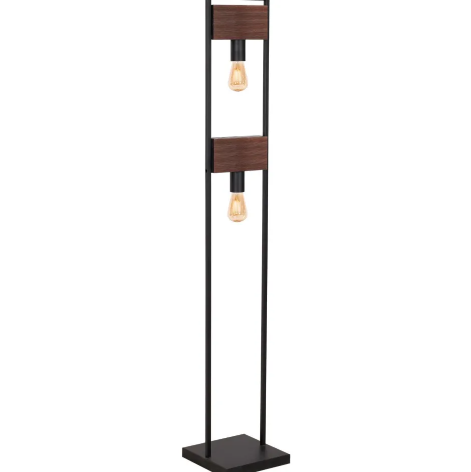 Holzlampen|Stehlampen*Luminex Stehleuchte Schwarz Braun 148 cm niedrig Metall
