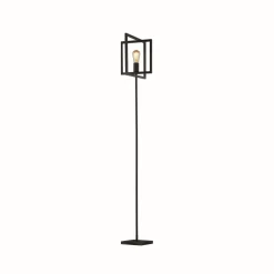 Bürolampen|Wohnzimmerlampen*Searchlight Stehleuchte Schwarz E27 160 cm Metall Retro Design