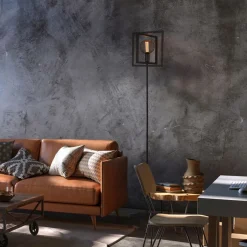 Bürolampen|Wohnzimmerlampen*Searchlight Stehleuchte Schwarz E27 160 cm Metall Retro Design