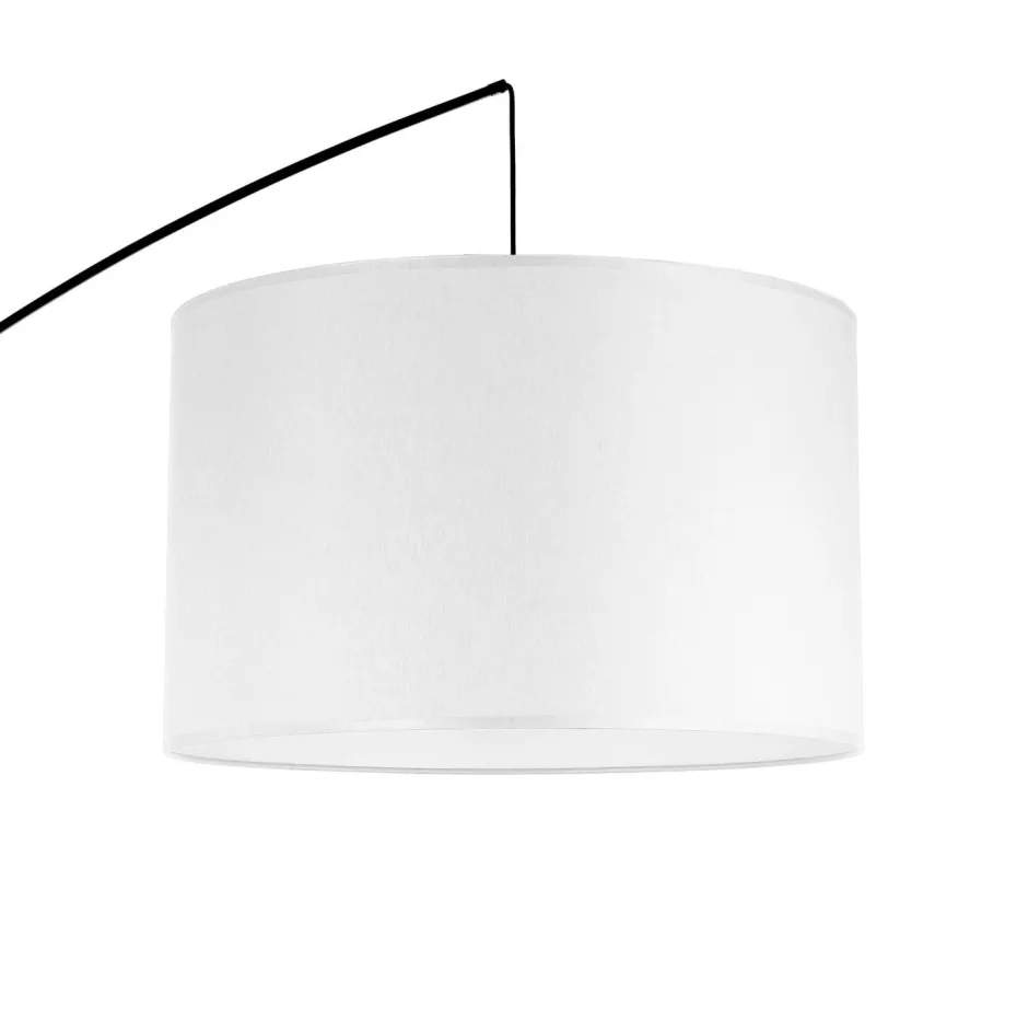 TK Lighting Stehleuchte Schwarz Weiß 245 cm hoch gebogen Stoffschirm< Moderne Lampen|Stofflampen