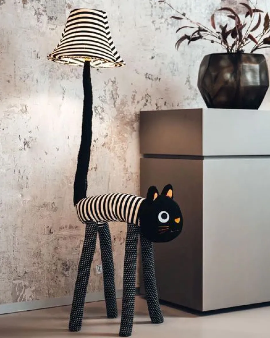 Happy Lamps Stehleuchte Schwarz Weiß Katze Kinder Erwachsene 126 cm<Kinder Kinderzimmerlampen|Kinderlampen