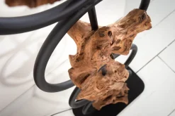 Invicta Interior Stehleuchte Stoff Holz Schwarz 147 cm E27 blendarm< Stofflampen|Holzlampen