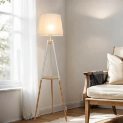 TK Lighting Stehleuchte VAIO Weiß Holz Dreibein skandinavisch< Lampen Aus Aller Welt|Moderne Lampen