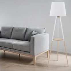 TK Lighting Stehleuchte VAIO Weiß Holz Dreibein skandinavisch< Lampen Aus Aller Welt|Moderne Lampen