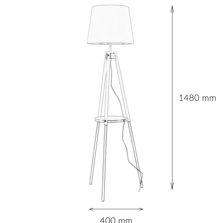 TK Lighting Stehleuchte VAIO Weiß Holz Dreibein skandinavisch< Lampen Aus Aller Welt|Moderne Lampen