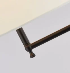 Searchlight Stehleuchte verstellbar 140-158 cm Stoff Metall Rustikal E27< Bürolampen|Rustikale Lampen