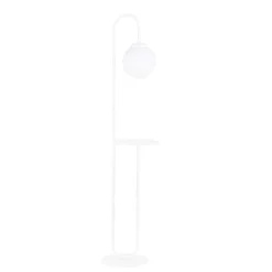 Emibig Stehleuchte Weiß 150 cm klein Glas Kugelschirm Ablage< Bürolampen|Kugellampen