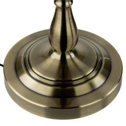 Searchlight Stehleuchte Wohnzimmer in Messing Antik Braun E27 164 cm< Stofflampen|Rustikale Lampen