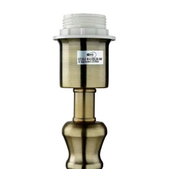 Searchlight Stehleuchte Wohnzimmer in Messing Antik Braun E27 164 cm< Stofflampen|Rustikale Lampen