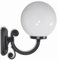 Außenwandleuchten|Vintage Lampen*Lido Stilvolle Außenleuchte Schwarz Weiß Kugelschirm IP43