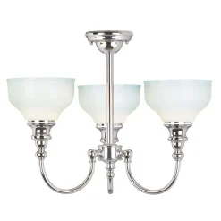 Designerlampen|Glaslampen*Elstead Stilvolle Badlampe LED Chrom Weiß IP44 Decke