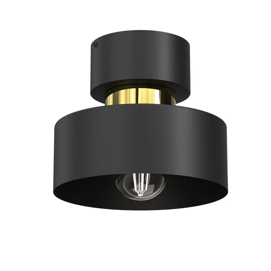 Luminex Stilvolle Deckenlampe in Schwarz Gold Ø20,5 cm E27 Loft< Deckenleuchten|Badezimmer Lampe
