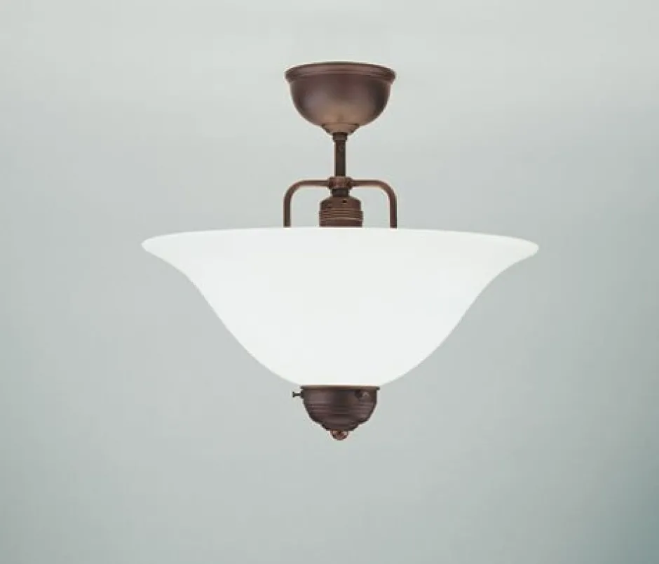 Bürolampen|Wohnzimmerlampen*Berliner Messingleuchten Stilvolle Deckenlampe Messing Antik Glas E27 Ø35 cm