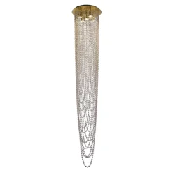 Wohnzimmerlampen|Esszimmer Lampen*Searchlight Stilvolle Deckenlampe Metall Glas GU10 Ø65 cm 5-flammig
