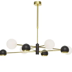 Deckenleuchten|Bürolampen*Jupiter Stilvolle Deckenlampe Metall Glas 100 cm G9 GU10 elegant