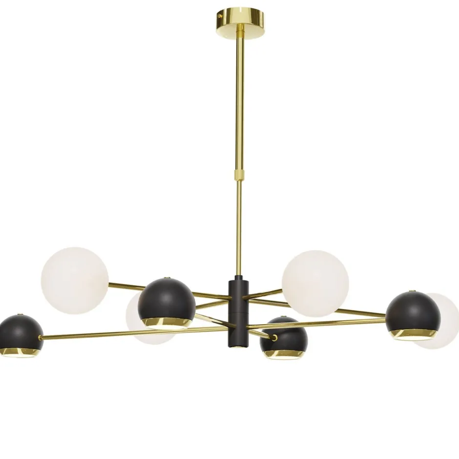 Deckenleuchten|Bürolampen*Jupiter Stilvolle Deckenlampe Metall Glas 100 cm G9 GU10 elegant