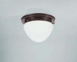 Berliner Messingleuchten Stilvolle Deckenleuchte E27 Messing Antik Glas Ø20 cm< Wohnzimmerlampen|Metall Lampen