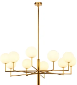 Jupiter Stilvolle Deckenleuchte Messing Glas in Gold G9 10-flmg< Deckenleuchten|Bürolampen