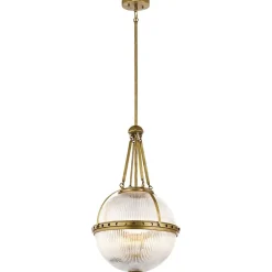 Elstead Stilvolle Hängelampe ESTEL Riffel Glas Art Déco Design< Hängelampen|Jugendstil Lampen