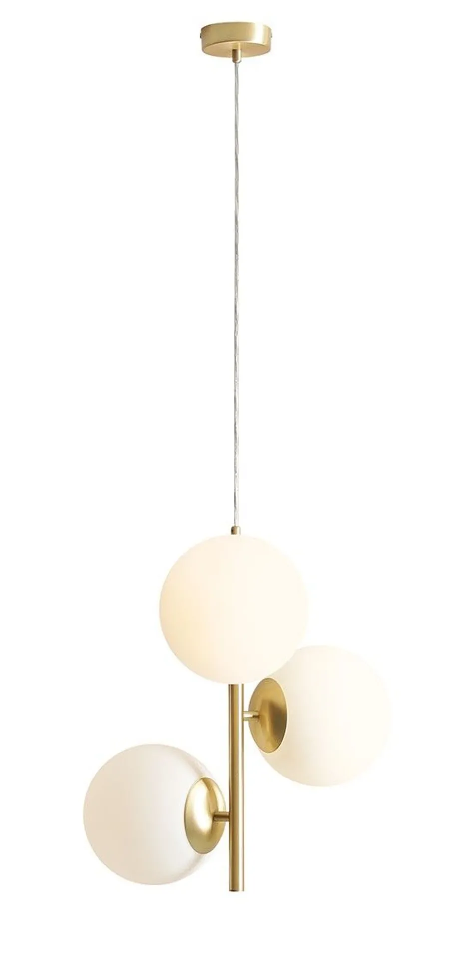 ALDEX Stilvolle Hängelampe in Messing Weiß L:46 cm E27 elegant< Hängelampen|Bürolampen