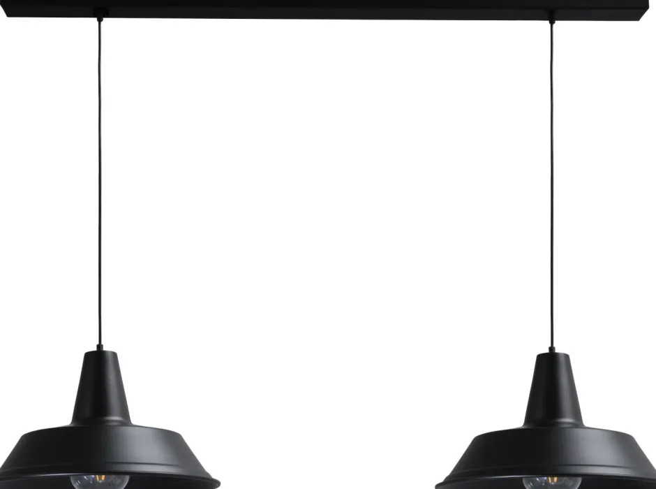 Hängelampen|Industrie Lampen*Masterlight Stilvolle Hängelampe Schwarz Ø45cm 2xE27 PRATO