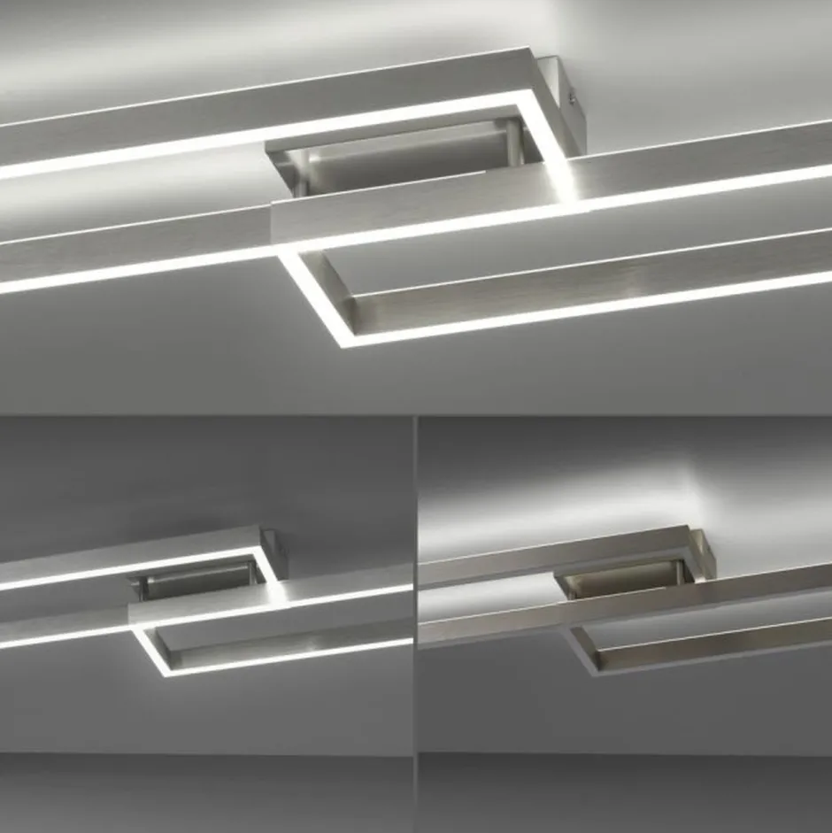 Deckenleuchten|Flurlampen*Paul Neuhaus Stilvolle LED Deckenlampe Silber Fernbedienung dimmbar