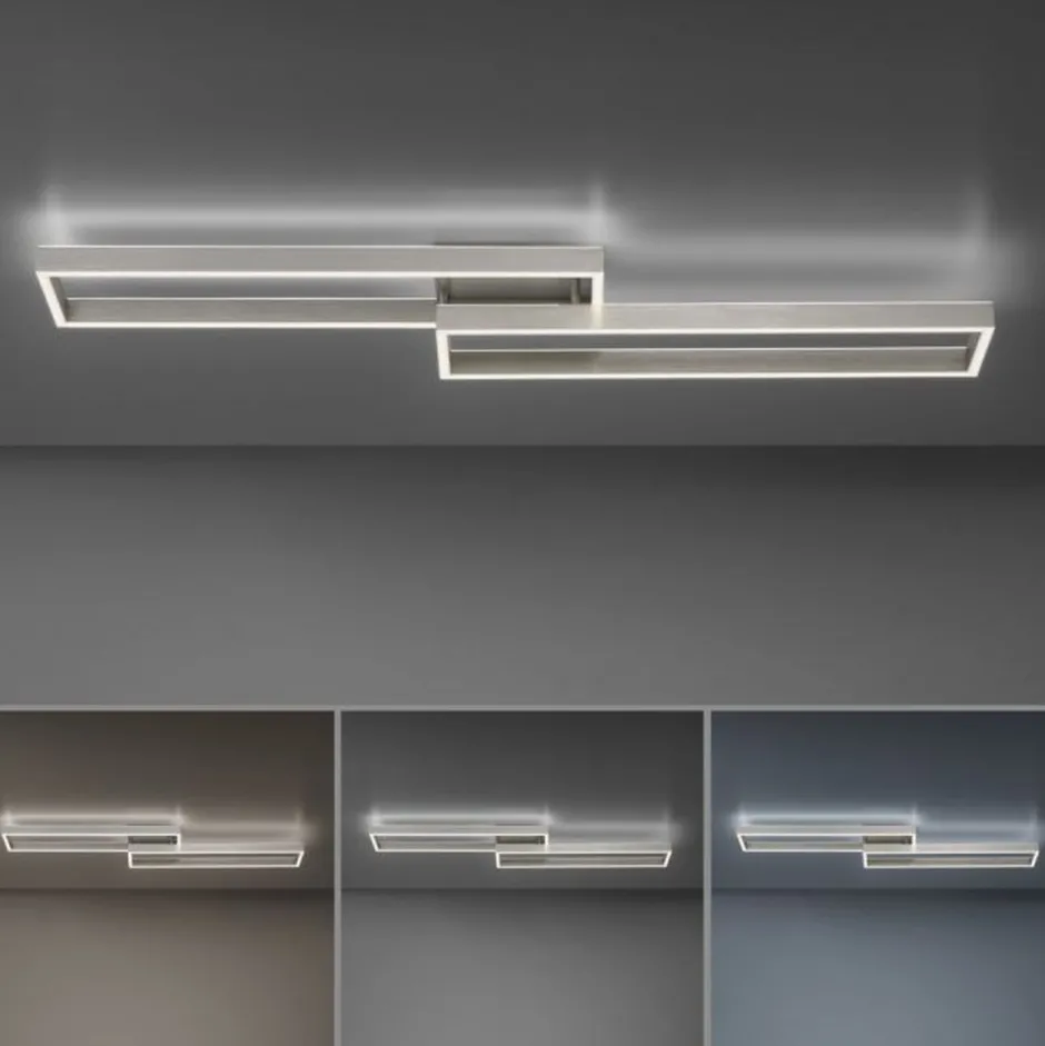 Deckenleuchten|Flurlampen*Paul Neuhaus Stilvolle LED Deckenlampe Silber Fernbedienung dimmbar