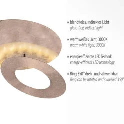 Paul Neuhaus Stilvolle LED Deckenleuchte schwenkbar 6 W in Blattgold< Deckenleuchten|Flurlampen