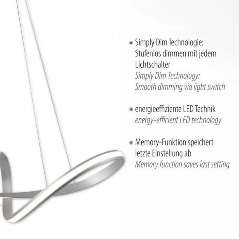 Paul Neuhaus Stilvolle LED Hängelampe in Stahl L:91 cm 39 W dimmbar< Hängelampen|Led Lampen
