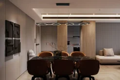 Searchlight Stilvolle LED Hängeleuchte Metall Schwarz 3000 K Ringe< Wohnzimmerlampen|Esszimmer Lampen