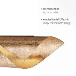 Paul Neuhaus Stilvolle LED Wandleuchte Schalter 3000 K in Blattgold< Flurlampen|Wohnzimmerlampen