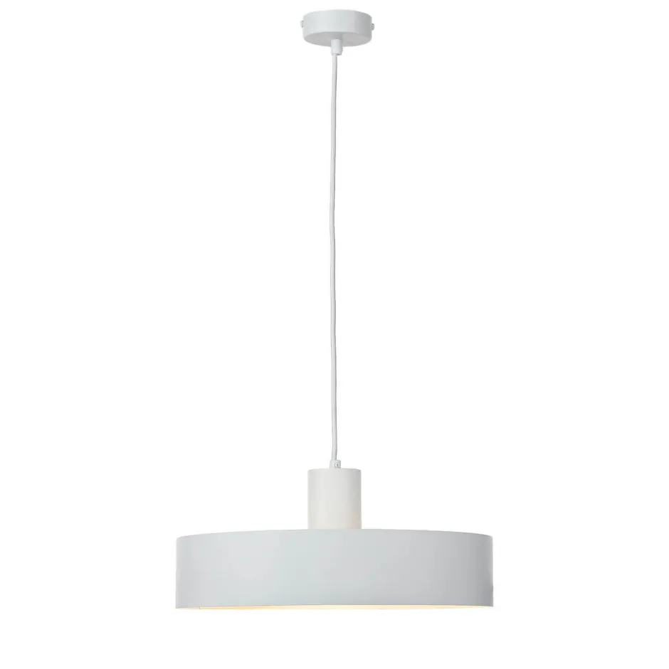 Sigma Stilvolle Pendellampe Rif Weiß breite Schirmform< Hängelampen|Esszimmer Lampen