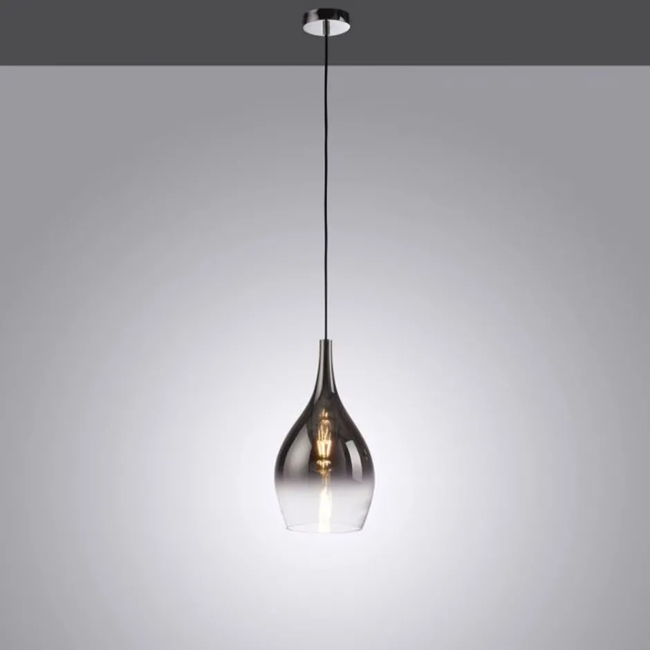 Hängelampen|Bürolampen*Paul Neuhaus Stilvolle Pendelleuchte Glas Chrom Anthrazit E27 Ø20 cm