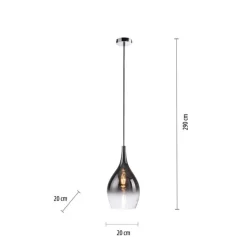 Hängelampen|Bürolampen*Paul Neuhaus Stilvolle Pendelleuchte Glas Chrom Anthrazit E27 Ø20 cm