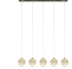 Bürolampen|Wohnzimmerlampen*Searchlight Stilvolle Pendelleuchte in Chrom Metall G9 100 cm lang