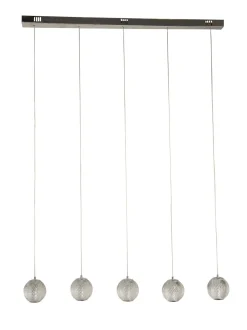 Bürolampen|Wohnzimmerlampen*Searchlight Stilvolle Pendelleuchte in Chrom Metall G9 100 cm lang