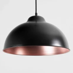 Hängelampen|Industrie Lampen*Eglo Stilvolle Pendelleuchte Schwarz Kupfer Ø37cm TRURO