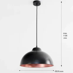 Hängelampen|Industrie Lampen*Eglo Stilvolle Pendelleuchte Schwarz Kupfer Ø37cm TRURO