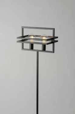 Moderne Lampen|Designerlampen*Sigma Stilvolle Stehlampe 2-flammig Metall Schwarz E27 162 cm