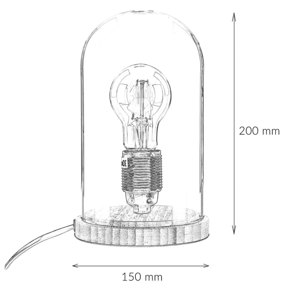 Metall Lampen|Glaslampen*Invicta Interior Stilvolle Tischlampe Bauhaus rund 20cm Edison Lampe