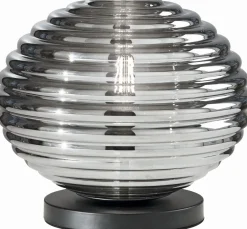 Eco-Light Stilvolle Tischlampe Rauchglas 28 cm E27 dekorativ< Wohnzimmerlampen|Glaslampen