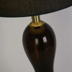 Wohnzimmerlampen|Glaslampen*Searchlight Stilvolle Tischleuchte Stoffschirm Glas E27 67 cm hoch