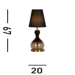 Wohnzimmerlampen|Glaslampen*Searchlight Stilvolle Tischleuchte Stoffschirm Glas E27 67 cm hoch