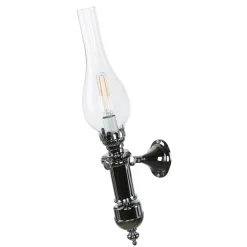 Wandleuchten|Lampen Aus Aller Welt*Laura Suardi Stilvolle Wandlampe GRETA Chrom Jugendstil Bad Flur