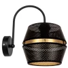 Belis Stilvolle Wandleuchte Metall Schwarz Gold H:25 cm E27< Küchenlampen|Metall Lampen